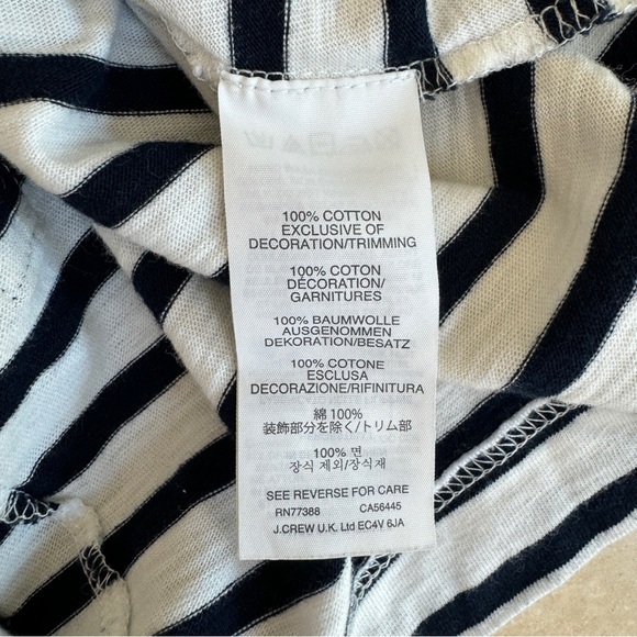 J Crew Black Stripe Long Sleeve Bow Tie Back Womens Size XS Boat Neck Pullover - Picture 10 of 10